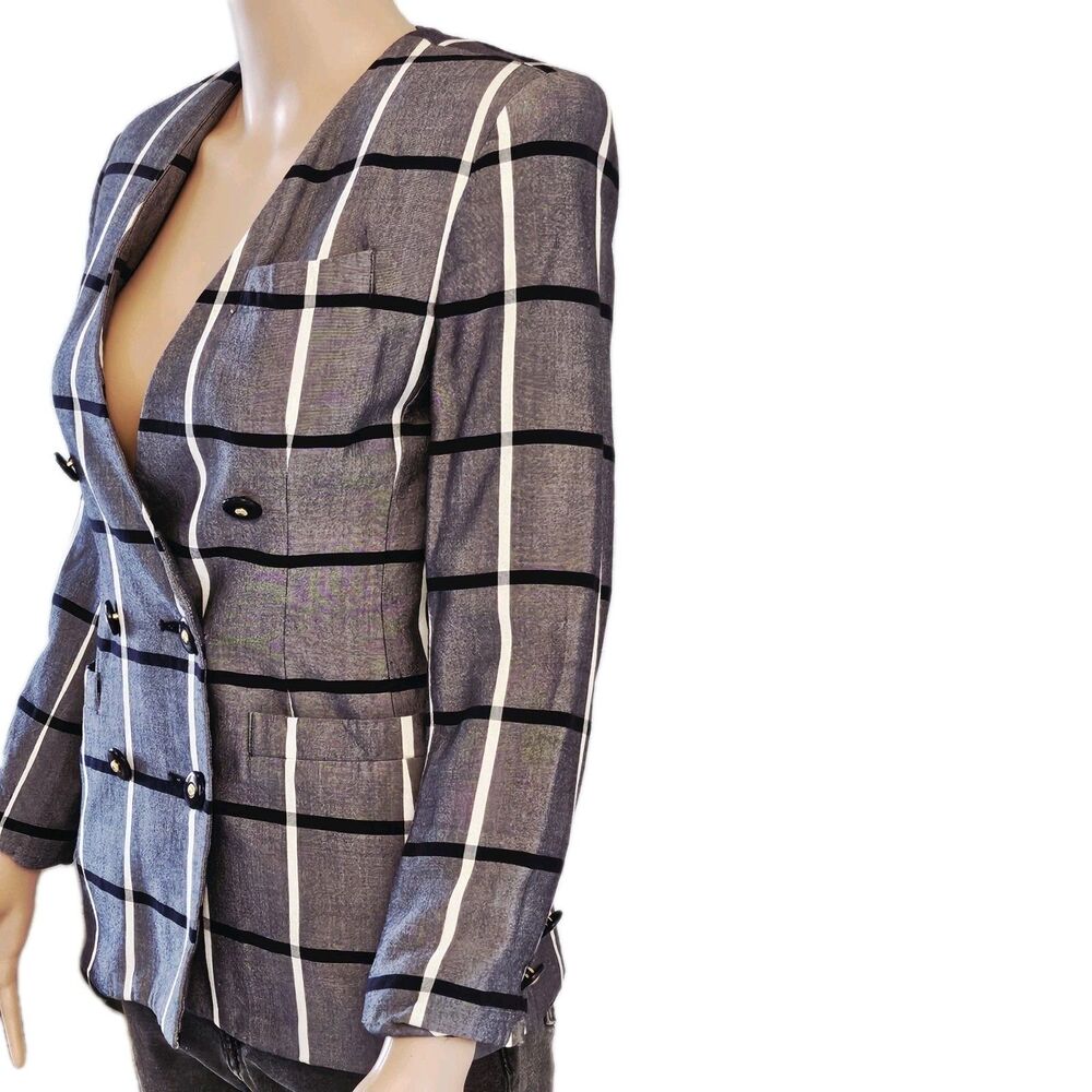 Casual Corner Plaid Petite Blazer Size 4P